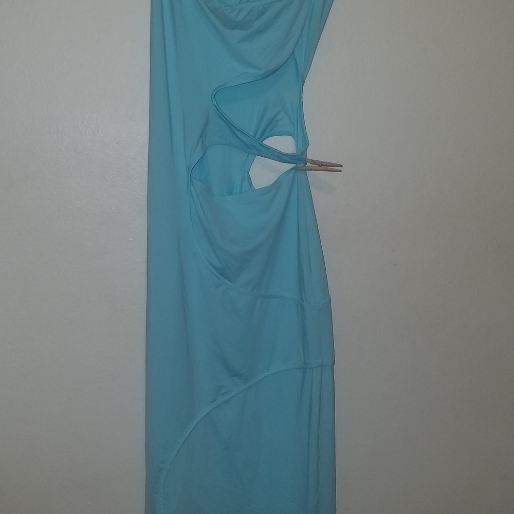 Flamingo Elegant Blue Midi Bodycon Dress Size L